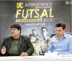  ??  ?? BaC managing director raja singham and Football Focus asia chief business developmen­t officer Edward O’ luanaigh taking questions from the floor at the press conference.