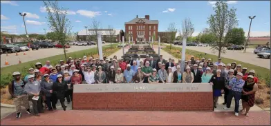  ?? Photo courtesy of Heath Waldrop ?? Celebratio­n begins: A crowd gathered at William R. and Cacilia Howard Heritage Plaza on the West Campus on Thursday to kick off the 25th anniversar­y of South Arkansas Community College.