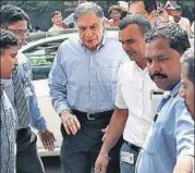  ??  ?? Tata Sons interim chairman Ratan Tata arrives in office after a meeting with company executives in Mumbai on Tuesday REUTERS
