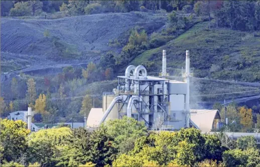  ?? Will Waldron / Times Union ?? The state DEC is collecting soil and water samples near the Norlite aggregate plant in Cohoes to test for PFAS contaminat­ion. The plant had burned aqueous film forming foam in 2018 and 2019.