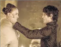  ?? Helen Sloan HBO ?? “GAME OF THRONES’ ” Sansa Stark (Sophie Turner) with her husband — and rapist — Ramsay Bolton (Iwan Rheon).