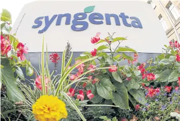  ?? REUTERS ?? Syngenta AG rejected ChemChina’s offer to buy the Swiss agricultur­al chemicals group in a deal valued at about $42 billion, citing regulatory concerns. The two sides are still talking and an agreement could be reached in the next few weeks.