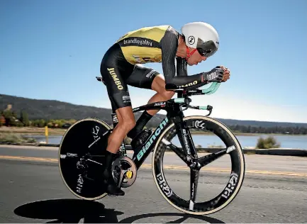  ?? GETTY IMAGES ?? A scorching time trial was a key factor in George Bennett’s maiden World Tour victory at the Tour of California.