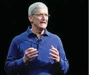  ?? (Bloomberg) ?? Tim Cook, chief executive officer of Apple Inc