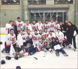  ?? Submitted photo ?? Lethbridge midget AA Hurricanes won the gold medal at the Fred Mcbeth AA Midget Tournament last weekend in Regina. The Hurricanes beat the Warman Wildcats 4-2 in the final Sunday. The Hurricanes are the first Lethbridge team to win the tournament and the first team from Alberta to do so since 1999.