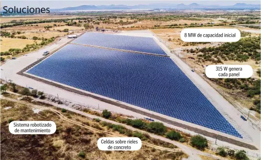  ??  ?? POTENCIAL. Con 25,536 paneles, el huerto Jalisco 1 podría aumentar su generación de energía de 8 a 16 MW al concluir 2017.