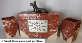  ??  ?? French three-piece clock garniture