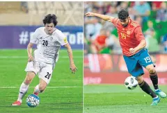  ?? AFP ?? Iran’s Sardar Azmoun, left, and Spain’s Diego Costa.