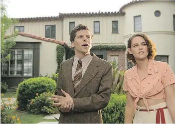  ??  ?? Jesse Eisenberg and Kristen Stewart star in Café Society, one of Woody Allen’s most visually gorgeous films.