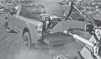  ?? PROVIDED BY FORD MOTOR CO. ?? Ford spotlights the strength of its 2023 F-150 pickup truck. These vehicles are being stolen with increased frequency from Dearborn holding lots. The vehicles are built at Dearborn Truck.