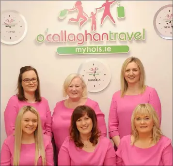  ??  ?? The staff at O’Callaghan Travel, Clanbrassi­l Centre, Dundalk. Included are (back row l-r); Elaine Sheridan, Dorothy Duffy, and Antoinette Reid along with (front row); Tamara Flood, Maria Neary and Majella Babington.