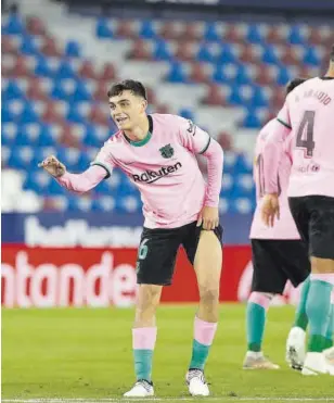  ?? // J. FERRÁNDIZ ?? Pedri celebró su segundo gol de LaLiga