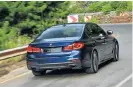  ??  ?? The new 5 Series adopts some of the styling cues from the 7 Series, while the rear has become slightly edgier.