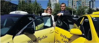  ?? STEVE BOSCH/VANCOUVER SUN FILES ?? Carolyn Bauer of the Vancouver Taxi Associatio­n, seen with Charles Castonguay of Yellow Cabs, says getting to wheelchair clients in the ‘big little city’ is challengin­g. ‘It takes time to load them; I have to find parking for them. You talk to anybody...