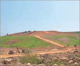  ?? kevin Myrick ?? The Grady Road Landfill’s working face rose several feet vertically in the past months due to the inclusion of soil as daily cover.