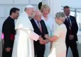  ??  ?? PRAYER: The Pope meeting Minister Katherine Zappone