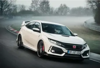  ?? HONDA ?? The 2017 Honda Civic Type R has reclaimed its title as the fastest front-wheel-drive car, with a lap time of 7:43.80.