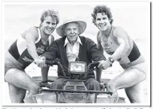  ??  ?? The Mercer brothers with their great grandfathe­r Leslie Tollis where they grew up – Thirroul.