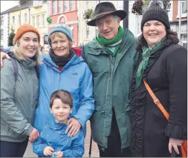  ?? ?? Members of the Rea and MacGrath families, showing their support for the St. Patrick’s Day parade in Fermoy. (Pic: John Ahern)