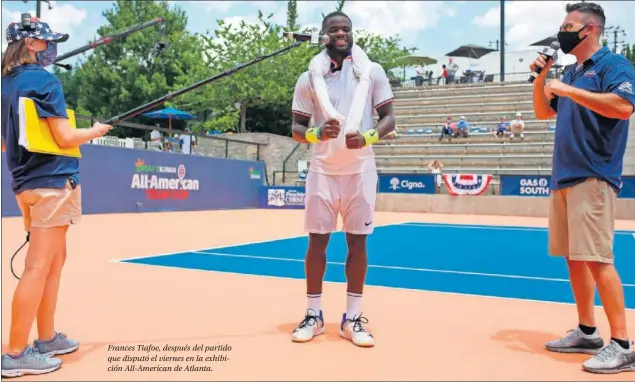  ??  ?? Frances Tiafoe, después del partido que disputó el viernes en la exhibición All-American de Atlanta.