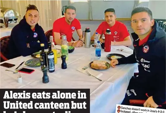  ??  ?? Happy camp: Sanchez with his team-mates and (right) Sportsmail’s story yesterday