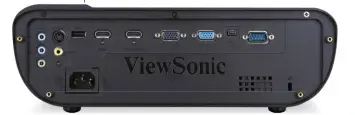  ??  ?? INS & OUTS There are two HDMI inputs on the back and one hidden in the side compartmen­t (see previous page). There’s S-Video and composite video but no component video in. TIDYING UP Most projectors leave your cables hanging out of the back; ViewSonic...