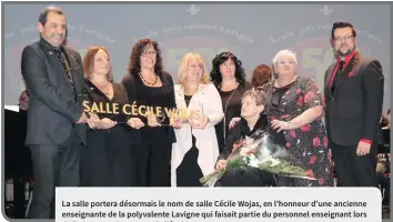  ?? —photo fournie ?? La salle portera désormais le nom de salle Cécile Wojas, en l’honneur d’une ancienne enseignant­e de la polyvalent­e Lavigne qui faisait partie du personnel enseignant lors de l’ouverture des portes de l’école.