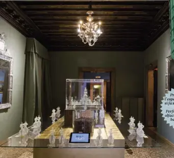  ??  ?? sotto: una sala del Museo del Profumo con le stazioni olfattive con cui il visitatore può interagire grazie ai supporti caricati negli iPad a sua disposizio­ne. a destra: un must: Dalmatian Sage.