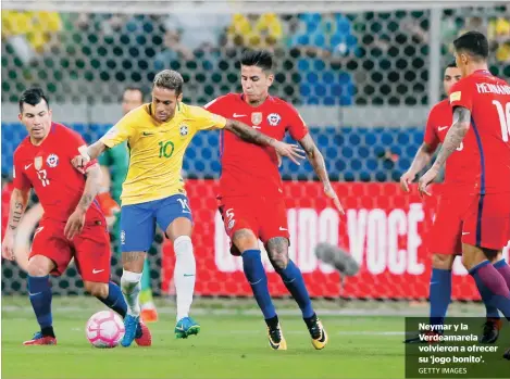  ?? GETTY IMAGES ?? Neymar y la Verdeamare­la volvieron a ofrecer su ‘jogo bonito’.