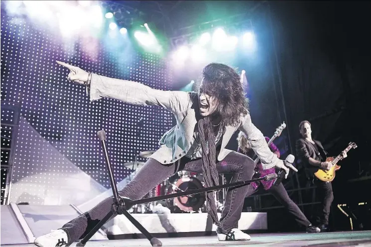  ??  ?? Kelly Hansen, the lead singer of Foreigner, says the band works to “create an ebb and flow, bringing the audience to a peak” at its live shows.