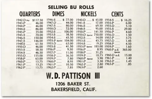  ?? COINAGE MAGAZINE ?? The demand for rolls of current coins can be seen in this COINage Magazine advertisem­ent of August 1965.