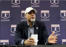  ?? MORRY GASH — THE ASSOCIATED PRESS FILE ?? In this Feb. 19, 2017, file photo, Major League Players Associatio­n Executive Director Tony Clark, answers questions at a news conference in Phoenix.