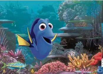  ??  ?? Muddled memory Dory hunts for her missing parents