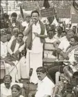  ?? PTI ?? ■ MK Stalin at a protest against the Centre over the Cauvery water dispute, Chennai