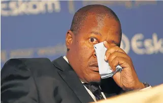  ?? /Alon Skuy/The Times ?? ‘Desperatio­n’: Former Eskom CEO Brian Molefe argues in his labour court matter for his reinstatem­ent that the utility’s board had acted in breach of his employment contract as it did not have power to remove him from his position.