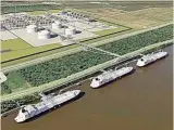  ?? ?? Recreación de la planta de gas natural licuado que pondrá en marcha Venture Global.
Intersect pondrá en funcionami­ento 4 parques solares con financiaci­ón de Santander.