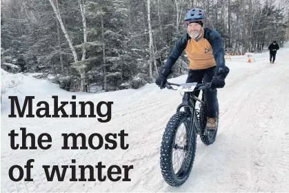  ?? KRISTIN GARDINER ?? Kirk Johnston takes his fat bike for a test ride ahead of the Rotary Park Rundown.