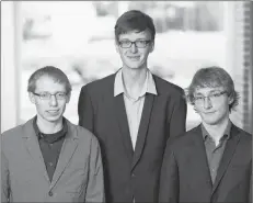  ?? SUBMITTED PHOTO ?? Daniel Larsen, left, Jordan Kennie, centre, and Erik Hatfield are co-founders of Stash Energy Inc.