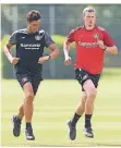  ?? FOTO: BAYER 04 ?? Sven Bender (r.) mit Athletik-Trainer Schahriar Bigdeli.