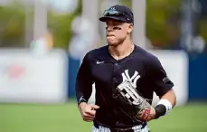  ?? Charlie Neibergall/associated Press ?? Yankees center fielder Aaron Judge could return to the lineup on Saturday according to manager Aaron Boone. He hasn’t hit in a game since Sunday.