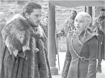  ?? PHOTOS BY HBO ?? Jon and Dany acted on their attraction, but they still don’t know the truth about his parentage. When the truth comes out, it’s bound to affect their hero cred. Whatever comes next, yuck.