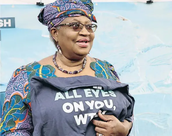  ?? ?? La directora general de l’OMC, Ngozi Okonjo-Iweala