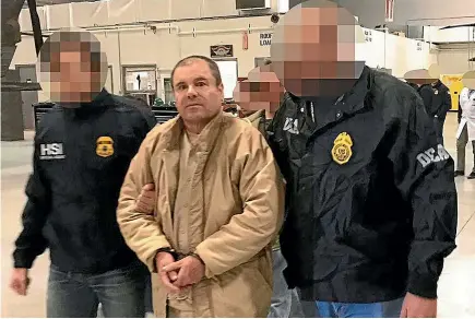  ?? TNS ?? An image provided by the Attorney General of the Republic of Mexico shows drug lord Joaquin Guzman, alias El Chapo, as he is extradited to the United States on January 19, 2017.