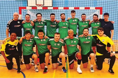  ?? ?? Top team East Kilbride Handball Club’s men’s squad after a league victory last year.