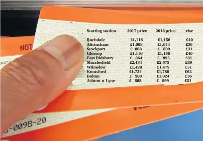  ??  ?? ●●This picture shows prices into Manchester city centre and the planned rises