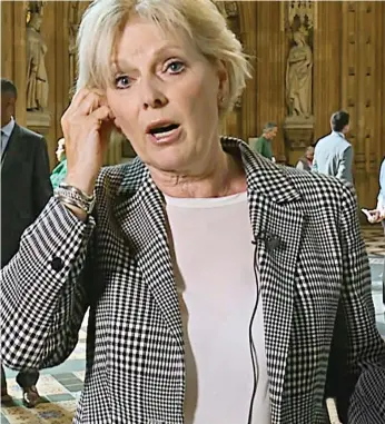  ??  ?? Row: MP Anna Soubry yesterday during a live BBC interview in the Commons
