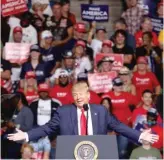  ?? WIN MCNAMEE/GETTY IMAGES ?? President Donald Trump speaks during a campaign event Saturday in Tulsa, Oklahoma. It marked his first political rally since the coronaviru­s pandemic hit the U.S.