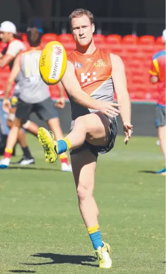  ??  ?? Forward Brandon Matera is enjoying his football again at the Suns. Picture: RICHARD GOSLING