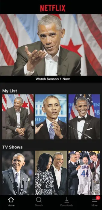  ?? HERALD PHOTO ILLUSTRATI­ON; AP FILE PHOTOS, INSET ?? NETFLIX AFFLICTS: Netflix and President Barack Obama are reportedly negotiatin­g to produce a series of high-profile shows.