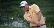  ?? ASSOCIATED PRESS ?? In this file photo, Bill Haas hits from the sand during the final round of the Dean & DeLuca Invitation­al golf tournament at Colonial Country Club in Fort Worth, Texas. Haas returns to golf this week knowing the Valspar Championsh­ip will be unlike any...